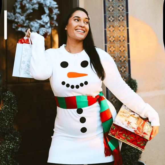 WOMEN'S SNOWMAN SCARF SWEATER DRESS I do not have the scarf - Picture 1 of 4